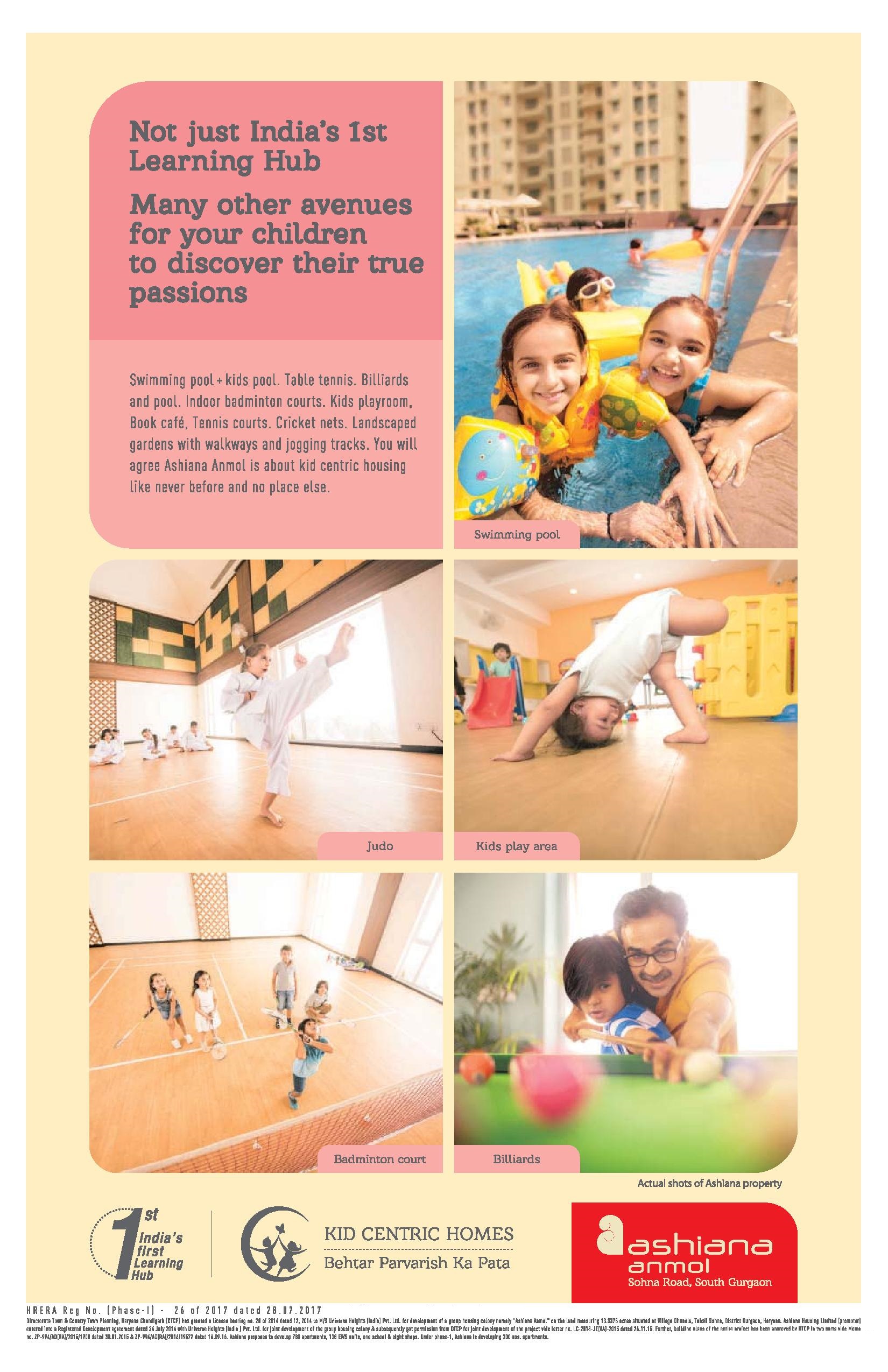 Launching 1st Kids Centric Homes at Ashiana Anmol in Gurgaon Update